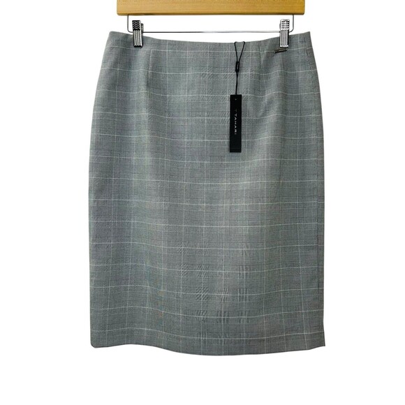 NEW Tahari Gray Plaid Pencil Skirt Professional Officewear Size 10 Knee Length - Picture 1 of 8